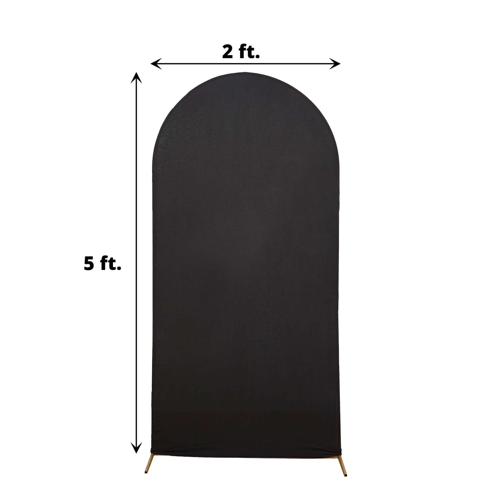 5ft Matte Black Spandex Fitted Chiara Backdrop Stand Cover For Round Top Wedding Arch - Bell Racket Store