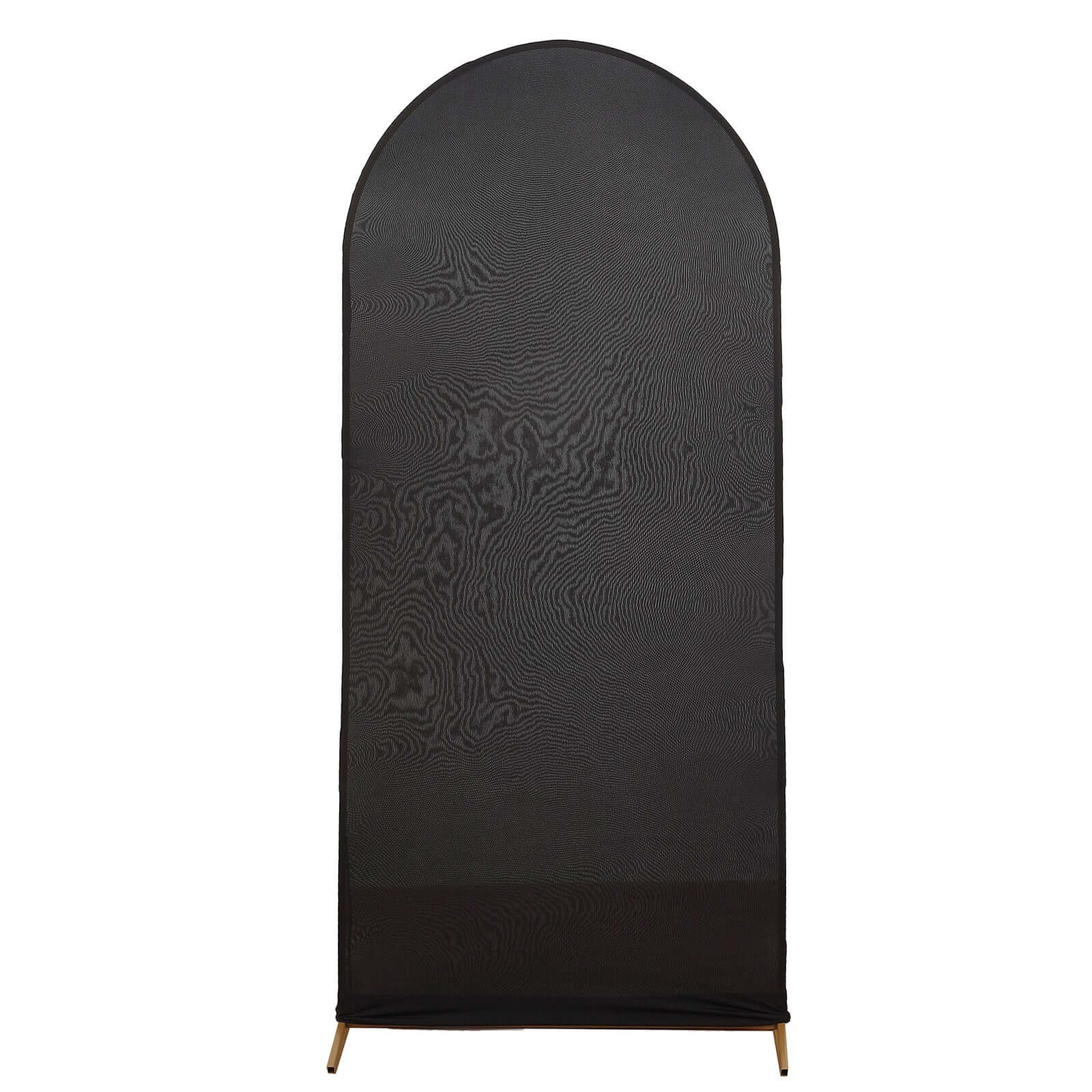 5ft Matte Black Spandex Fitted Chiara Backdrop Stand Cover For Round Top Wedding Arch - Bell Racket Store