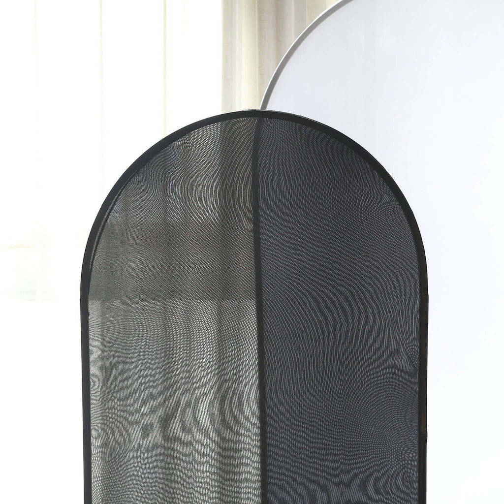 5ft Matte Black Spandex Fitted Chiara Backdrop Stand Cover For Round Top Wedding Arch - Bell Racket Store