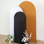 5ft Matte Black Spandex Fitted Chiara Backdrop Stand Cover For Round Top Wedding Arch - Bell Racket Store