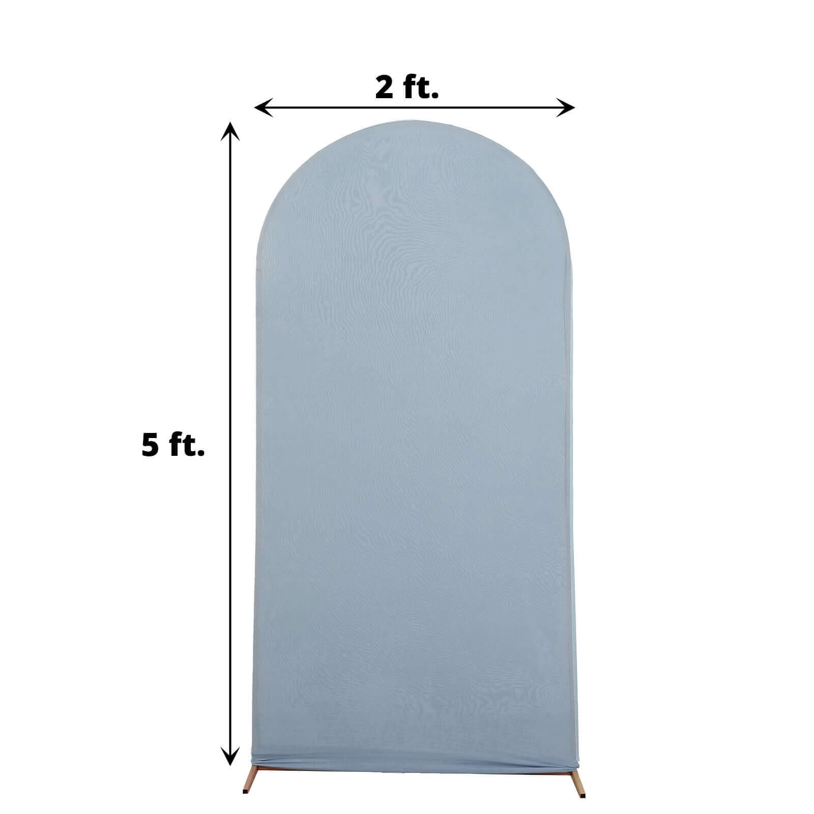 5ft Matte Dusty Blue Spandex Fitted Chiara Backdrop Stand Cover For Round Top Wedding Arch - Bell Racket Store