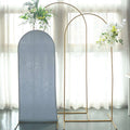 5ft Matte Dusty Blue Spandex Fitted Chiara Backdrop Stand Cover For Round Top Wedding Arch - Bell Racket Store