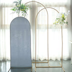 5ft Matte Dusty Blue Spandex Fitted Chiara Backdrop Stand Cover For Round Top Wedding Arch - Bell Racket Store