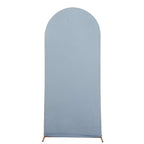 5ft Matte Dusty Blue Spandex Fitted Chiara Backdrop Stand Cover For Round Top Wedding Arch - Bell Racket Store