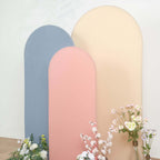 5ft Matte Dusty Rose Spandex Fitted Chiara Backdrop Stand Cover For Round Top Wedding Arch - Bell Racket Store