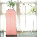 5ft Matte Dusty Rose Spandex Fitted Chiara Backdrop Stand Cover For Round Top Wedding Arch - Bell Racket Store