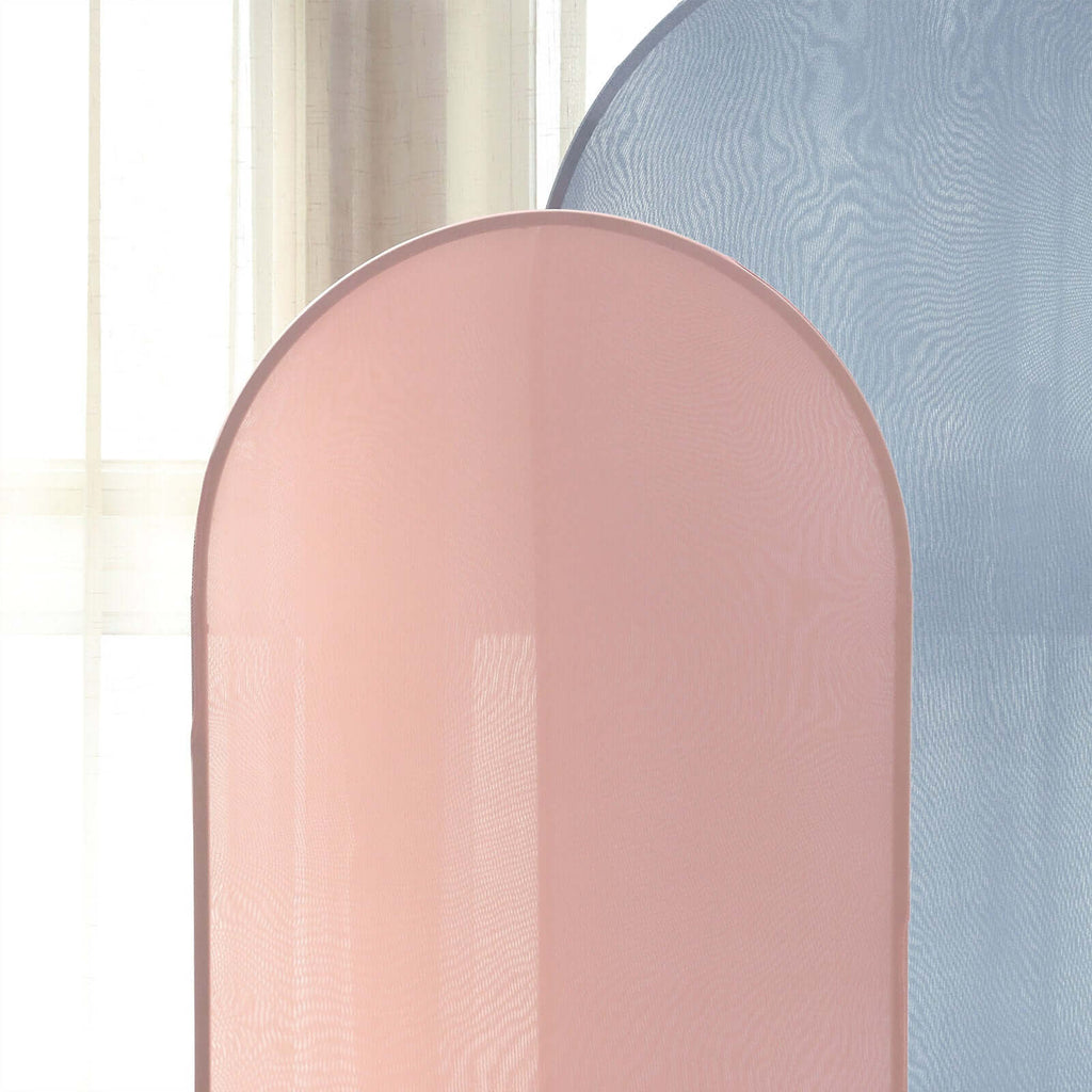 5ft Matte Dusty Rose Spandex Fitted Chiara Backdrop Stand Cover For Round Top Wedding Arch - Bell Racket Store