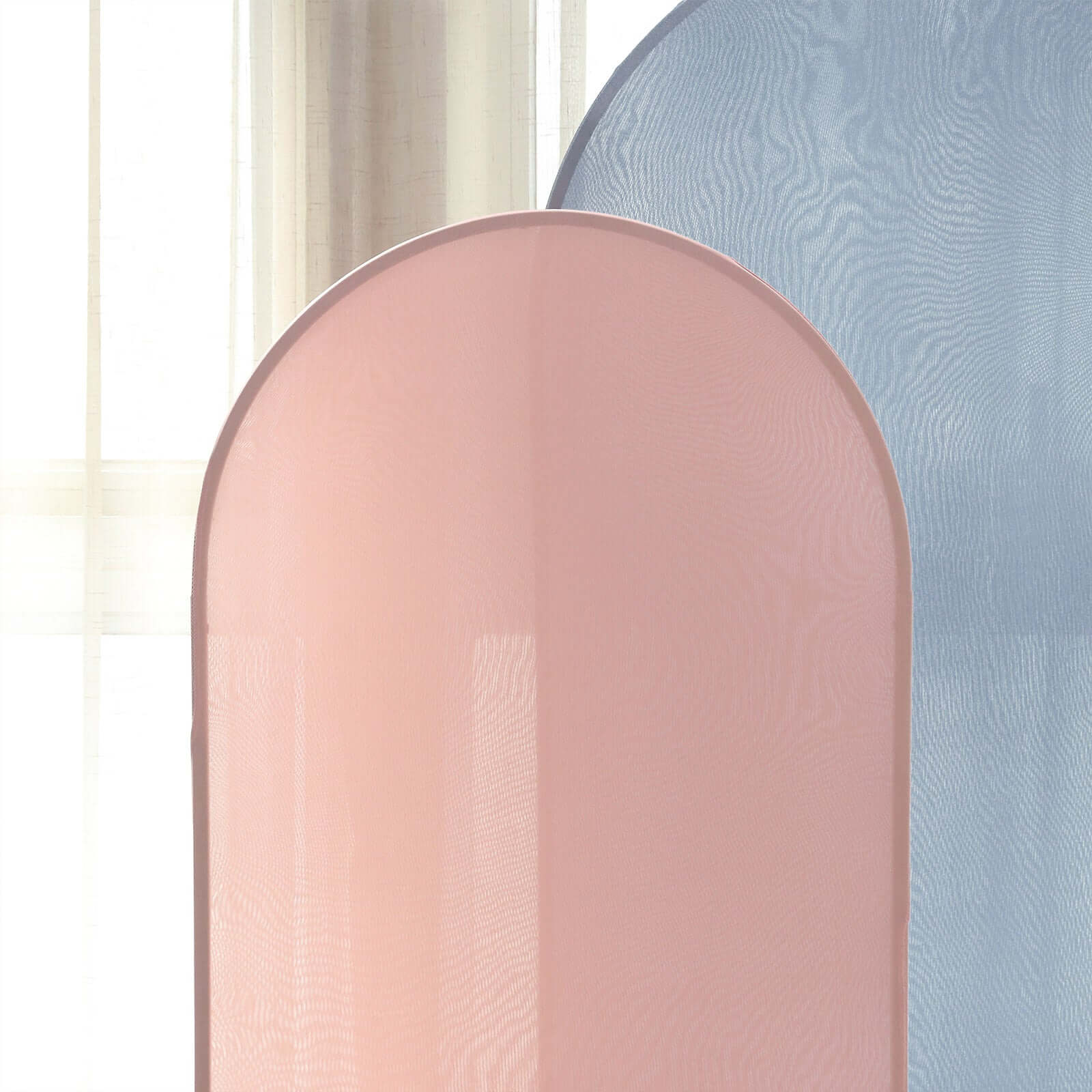 5ft Matte Dusty Rose Spandex Fitted Chiara Backdrop Stand Cover For Round Top Wedding Arch - Bell Racket Store