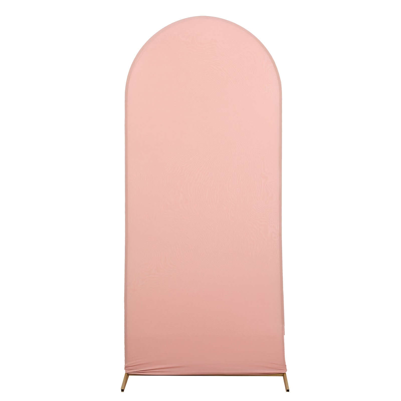 5ft Matte Dusty Rose Spandex Fitted Chiara Backdrop Stand Cover For Round Top Wedding Arch - Bell Racket Store