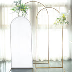 5ft Matte White Spandex Fitted Chiara Backdrop Stand Cover For Round Top Wedding Arch - Bell Racket Store