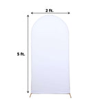 5ft Matte White Spandex Fitted Chiara Backdrop Stand Cover For Round Top Wedding Arch - Bell Racket Store