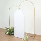 5ft Matte White Spandex Fitted Chiara Backdrop Stand Cover For Round Top Wedding Arch - Bell Racket Store