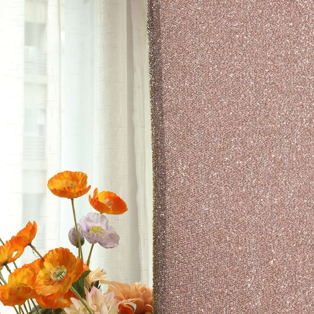 5ft Rose Gold Shimmer Tinsel Spandex Chiara Backdrop Stand Cover For Fitted Round Top Wedding Arch - Bell Racket Store