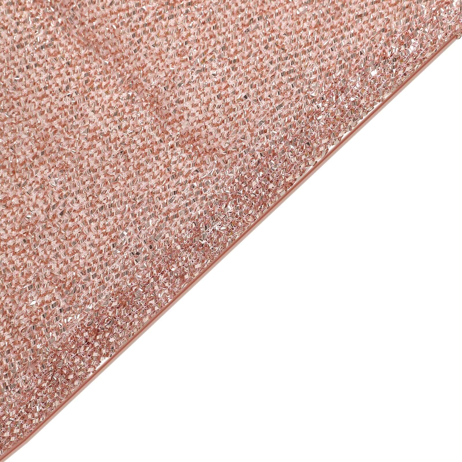 5ft Rose Gold Shimmer Tinsel Spandex Chiara Backdrop Stand Cover For Fitted Round Top Wedding Arch - Bell Racket Store