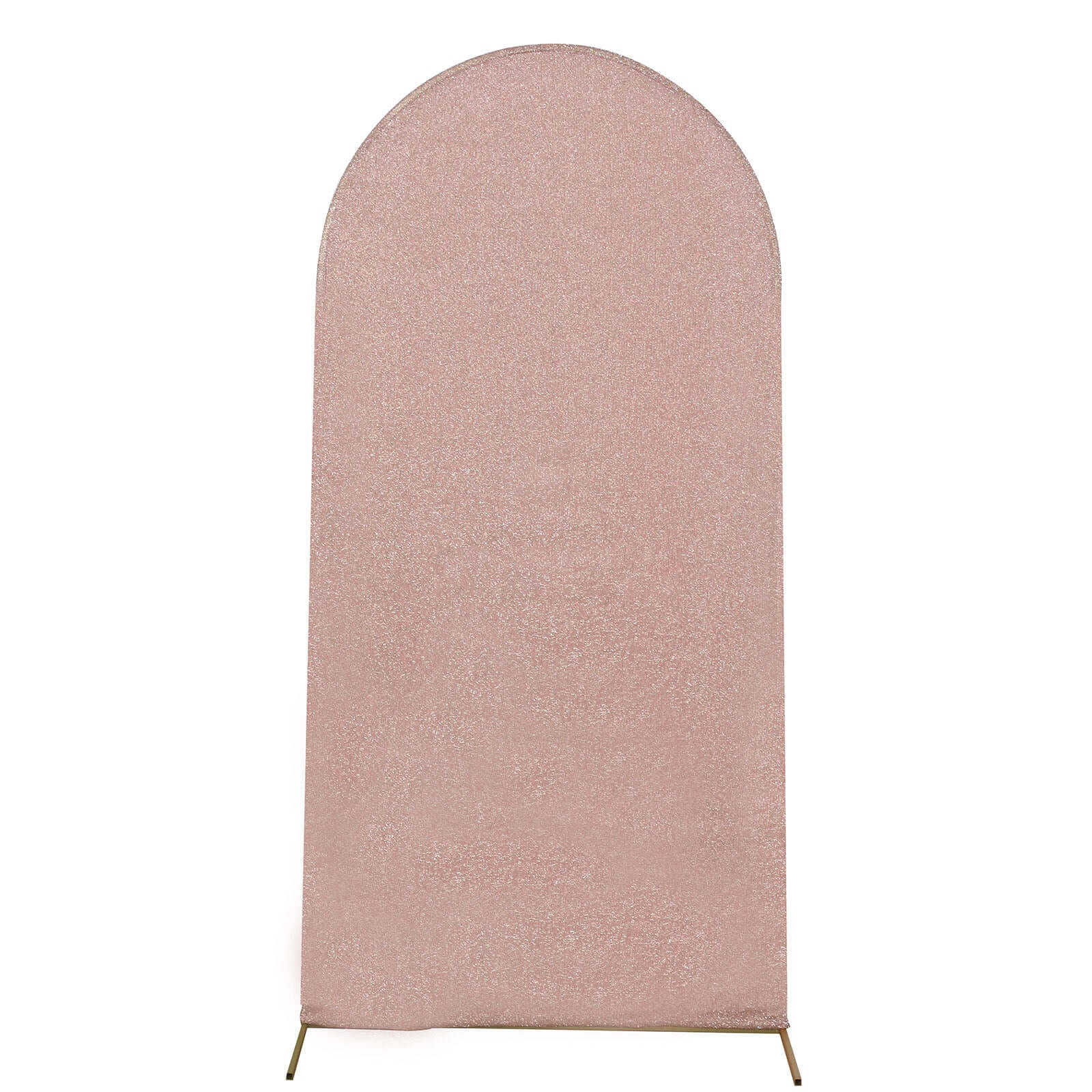 5ft Rose Gold Shimmer Tinsel Spandex Chiara Backdrop Stand Cover For Fitted Round Top Wedding Arch - Bell Racket Store