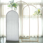 5ft Silver Shimmer Tinsel Spandex Chiara Backdrop Stand Cover For Fitted Round Top Wedding Arch - Bell Racket Store