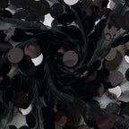 5ft Sparkly Black Double Sided Big Payette Sequin Chiara Backdrop Stand Cover For Fitted Round Top Wedding Arch - Bell Racket Store