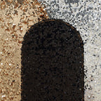 5ft Sparkly Black Double Sided Big Payette Sequin Chiara Backdrop Stand Cover For Fitted Round Top Wedding Arch - Bell Racket Store