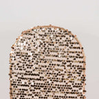 5ft Sparkly Rose Gold Big Payette Sequin Fitted Wedding Arch Cover for Round Top Chiara Backdrop Stand - Bell Racket Store