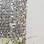 5ft Sparkly Silver Big Payette Sequin Fitted Wedding Arch Cover for Round Top Chiara Backdrop Stand - Bell Racket Store