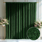 5ftx10ft Green Fringe Shag Polyester Event Drapery Panel, Minky Fabric Divider Backdrop Curtain - Bell Racket Store