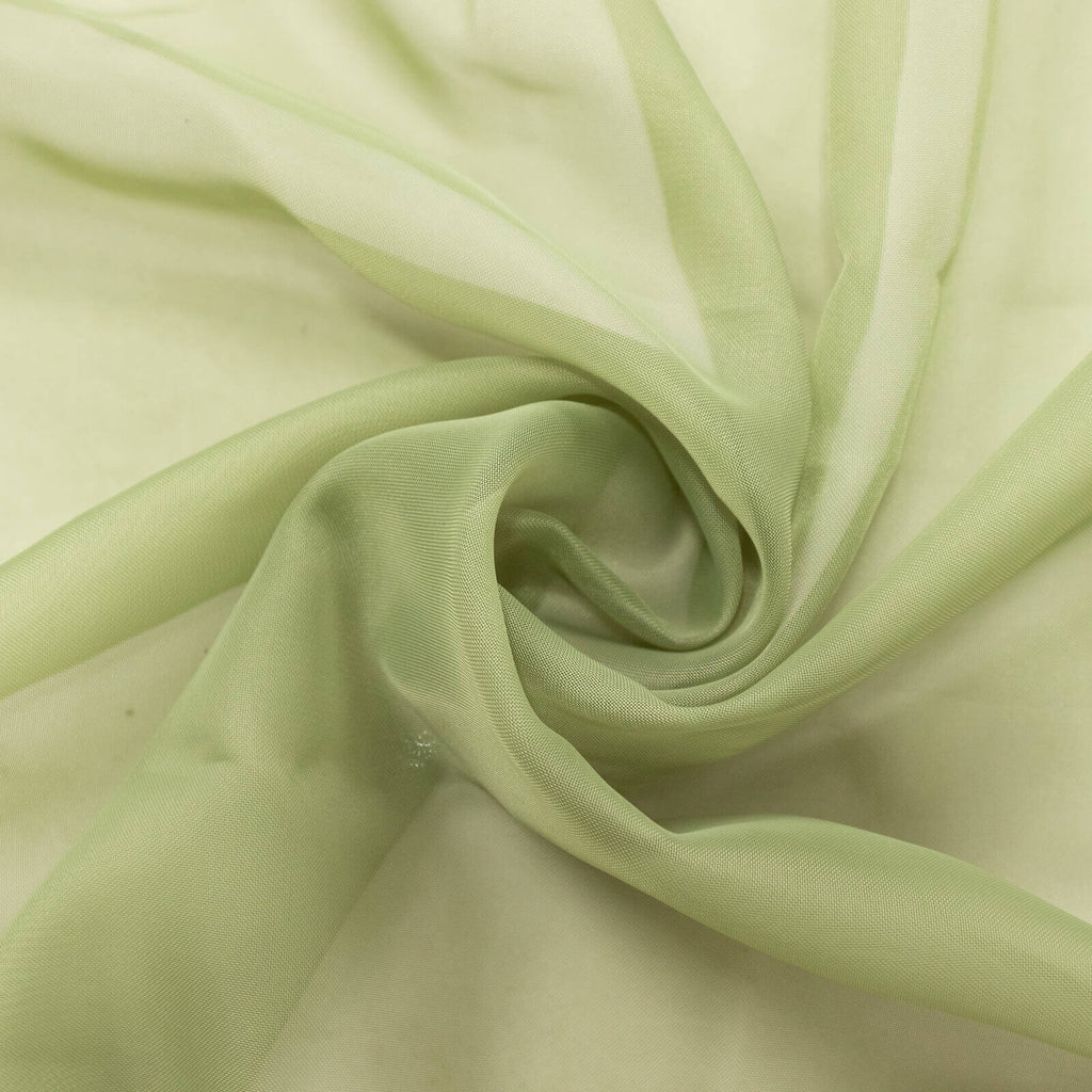 5ftx14ft Dusty Sage Green Chiffon Curtain Panel, Durable Flame Resistant Backdrop Ceiling Drapery With Rod Pocket - Bell Racket Store