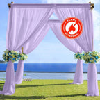 5ftx14ft Lavender Lilac Chiffon Curtain Panel, Durable Flame Resistant Backdrop Ceiling Drapery With Rod Pocket - Bell Racket Store