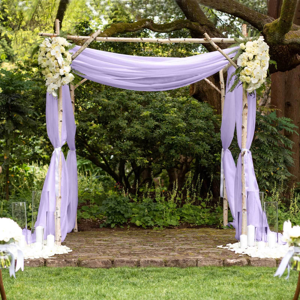 5ftx14ft Lavender Lilac Chiffon Curtain Panel, Durable Flame Resistant Backdrop Ceiling Drapery With Rod Pocket - Bell Racket Store