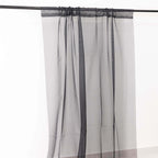 5ftx32ft Black Chiffon Curtain Panel, Durable Flame Resistant Backdrop Ceiling Drapery With Rod Pocket - Bell Racket Store