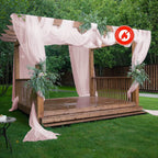 5ftx32ft Blush Chiffon Curtain Panel, Durable Flame Resistant Backdrop Ceiling Drapery With Rod Pocket - Bell Racket Store