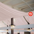 5ftx32ft Blush Chiffon Curtain Panel, Durable Flame Resistant Backdrop Ceiling Drapery With Rod Pocket - Bell Racket Store
