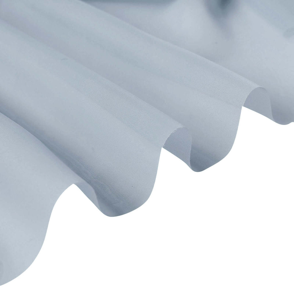 5ftx32ft Dusty Blue Chiffon Curtain Panel, Durable Flame Resistant Backdrop Ceiling Drapery With Rod Pocket - Bell Racket Store