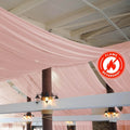 5ftx32ft Dusty Rose Chiffon Curtain Panel, Durable Flame Resistant Backdrop Ceiling Drapery With Rod Pocket - Bell Racket Store