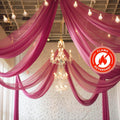5ftx32ft Fuchsia Chiffon Curtain Panel, Durable Flame Resistant Backdrop Ceiling Drapery With Rod Pocket - Bell Racket Store