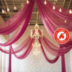 5ftx32ft Fuchsia Chiffon Curtain Panel, Durable Flame Resistant Backdrop Ceiling Drapery With Rod Pocket - Bell Racket Store