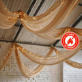 5ftx32ft Natural Chiffon Curtain Panel, Durable Flame Resistant Backdrop Ceiling Drapery With Rod Pocket - Bell Racket Store