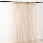 5ftx32ft Natural Chiffon Curtain Panel, Durable Flame Resistant Backdrop Ceiling Drapery With Rod Pocket - Bell Racket Store