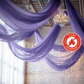 5ftx32ft Purple Chiffon Curtain Panel, Durable Flame Resistant Backdrop Ceiling Drapery With Rod Pocket - Bell Racket Store