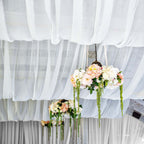 5ftx32ft White Chiffon Curtain Panel, Durable Flame Resistant Backdrop Ceiling Drapery With Rod Pocket - Bell Racket Store