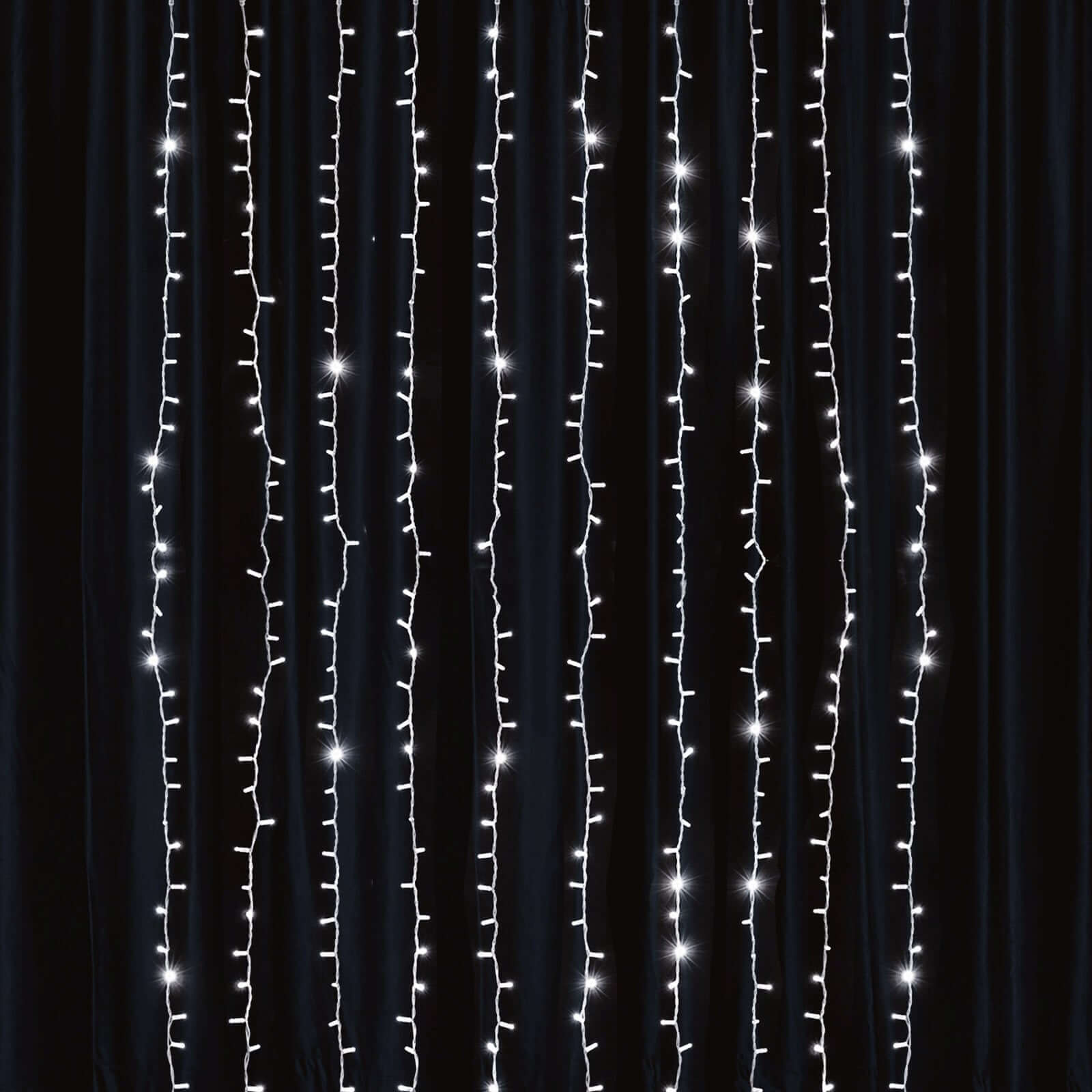 5ftx8ft Cool White 192 LED Icicle Curtain Fairy String Lights with 8 Modes