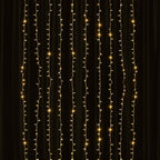 5ftx8ft Warm White 192 LED Icicle Curtain Fairy String Lights with 8 Modes - Bell Racket Store