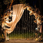 5ftx8ft Warm White 192 LED Icicle Curtain Fairy String Lights with 8 Modes - Bell Racket Store