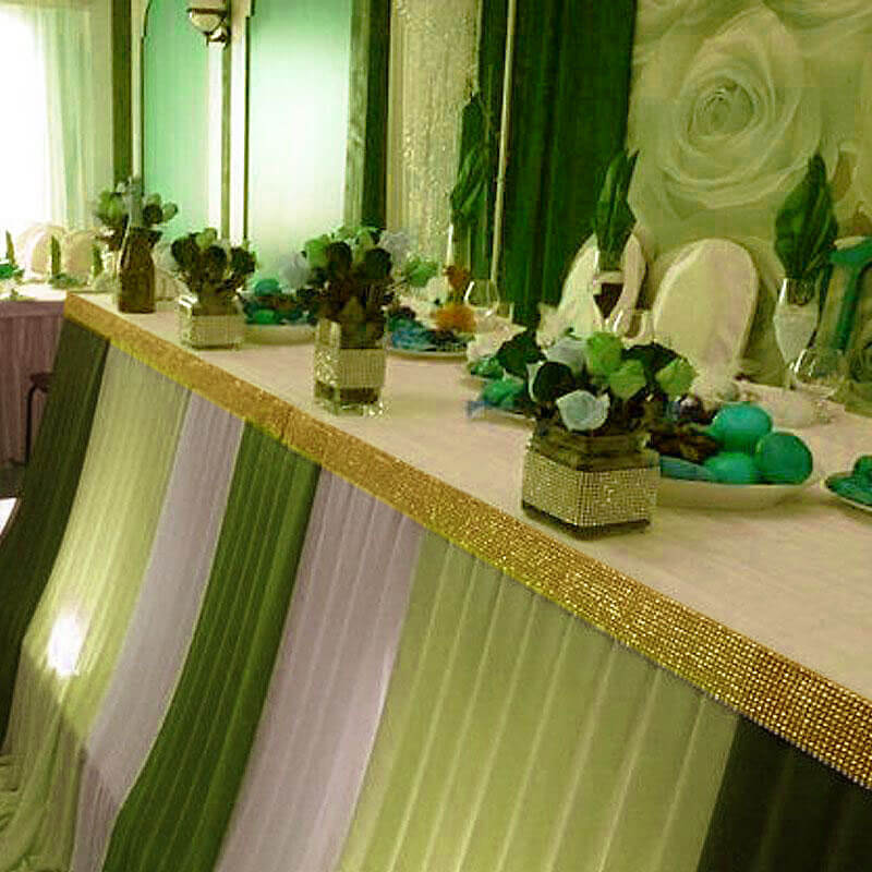 5"x10 Yards Shiny Gold Diamond Rhinestone Ribbon Wrap Roll, DIY Craft Decor - NestOCart