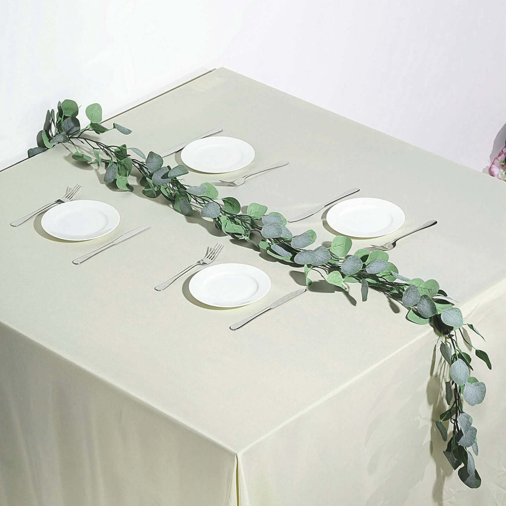 6.5ft Frosted Green Artificial Silk Eucalyptus Leaf Garland Vine