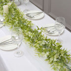 6.5ft Green Artificial Wandering Peperomia Tetragona Leaf Vine, Faux Table Hanging Garland