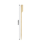 100-Pack Bamboo Skewers Paddle Shaped - Natural Eco Friendly Wooden Cocktail Picks for Food Display Party Snacks & Outdoor Cooking 6"