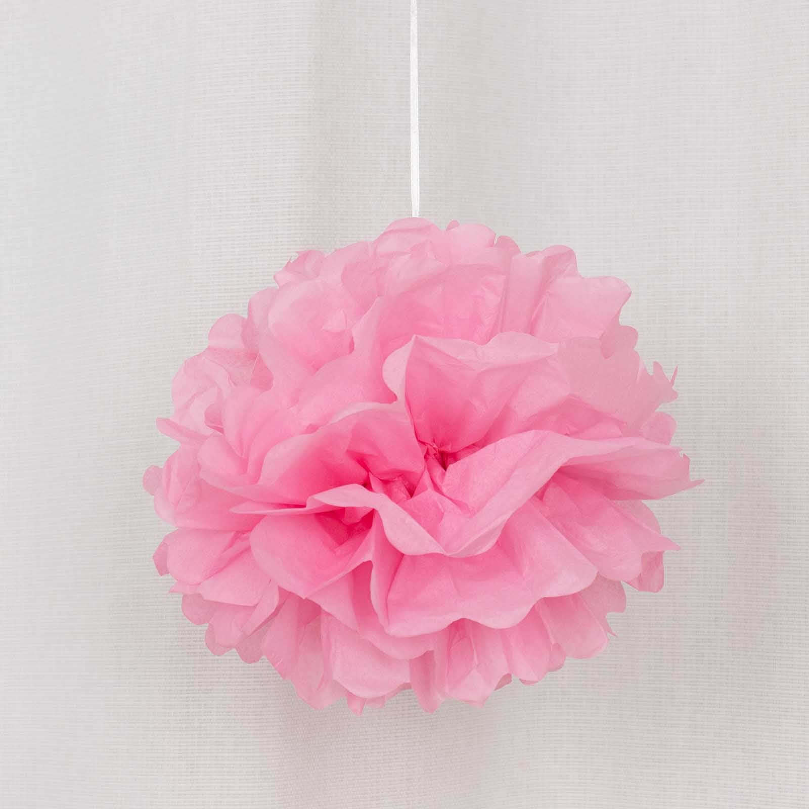 6 Pack 10" Pink Tissue Paper Pom Poms Flower Balls, Ceiling Wall Hanging Decorations - NestOCart