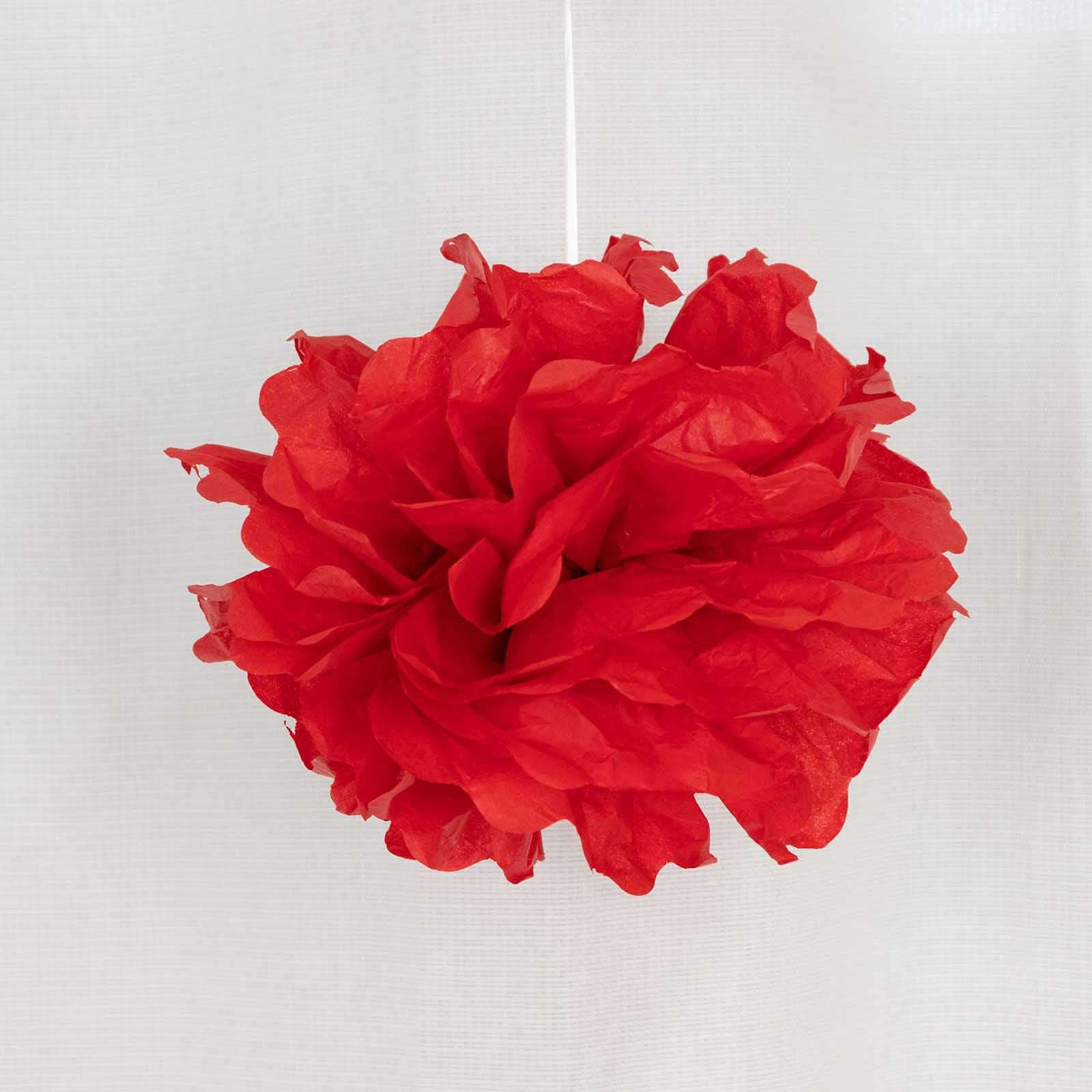 6 Pack 10" Red Tissue Paper Pom Poms Flower Balls, Ceiling Wall Hanging Decorations - NestOCart