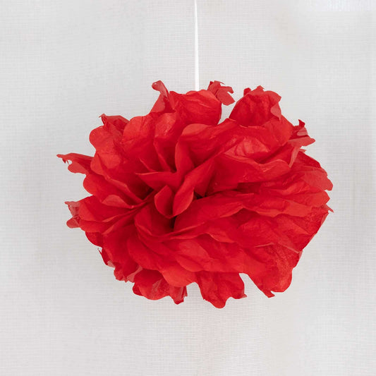 6 Pack 10" Red Tissue Paper Pom Poms Flower Balls, Ceiling Wall Hanging Decorations - NestOCart