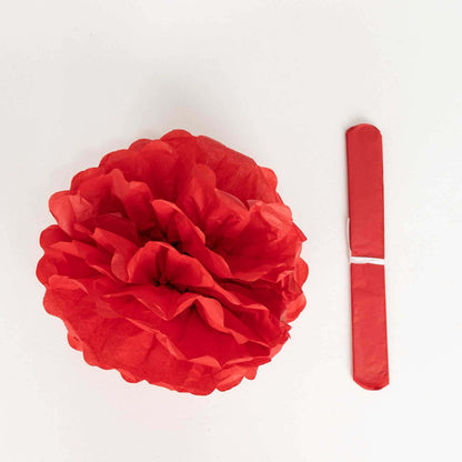 6 Pack 10" Red Tissue Paper Pom Poms Flower Balls, Ceiling Wall Hanging Decorations - NestOCart